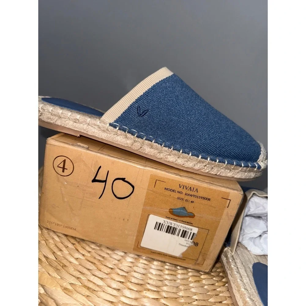 Vionic Blue Slip-On Espadrille Mules